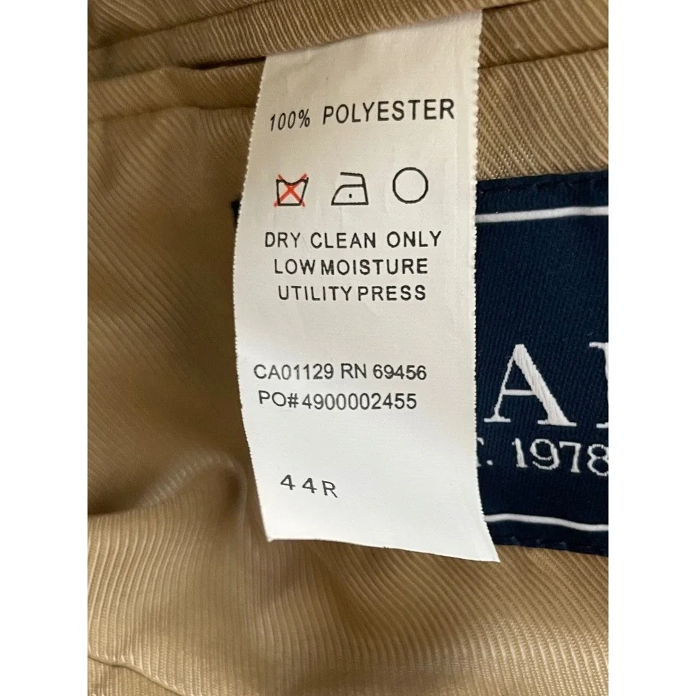 Chaps Mens Blazer 44R Sport Coat Tan Faux‎ Suede Two Button Classic